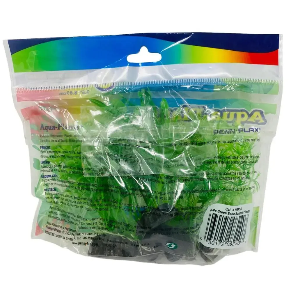 Penn Plax Betta Size Plastic Plant 4 Inch Value Pack Green